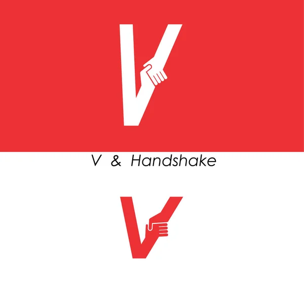 V の-文字の抽象的なアイコン ・手ロゴ デザイン ベクトル テンプレートです。紅茶 — ストックベクタ