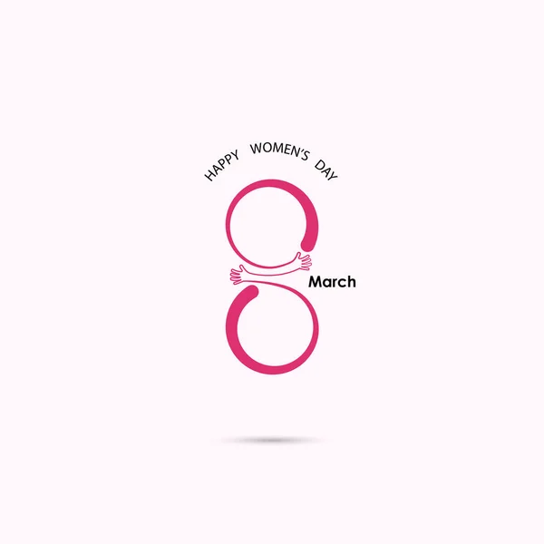 Modelo de design de logotipo de vetor de ícones criativos 8 de março com internat — Vetor de Stock
