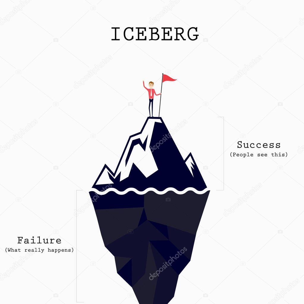 Achievement,Success and Leadership concept.Climber with flag con