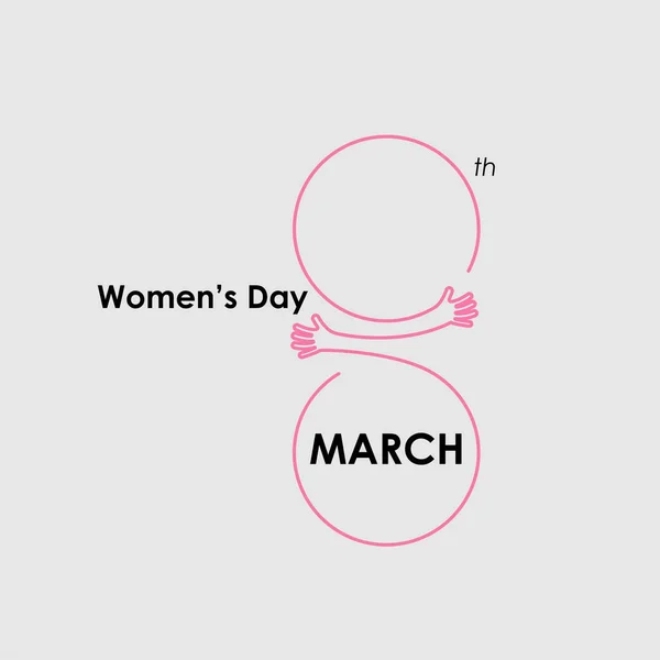 Design de vetor de logotipo criativo de 8 de março com d feminino internacional — Vetor de Stock