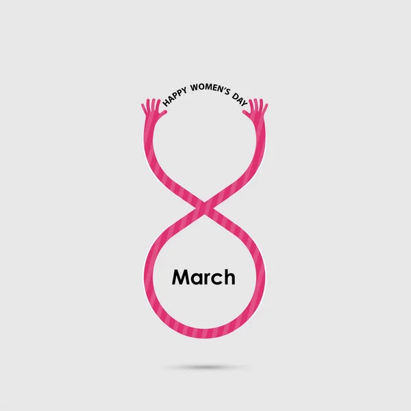 Diseño creativo del vector del logotipo del 8 de marzo con d internacional de la mujer — Vector de stock