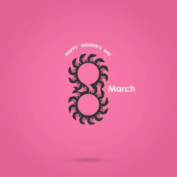 Diseño creativo del vector del logotipo del 8 de marzo con d internacional de la mujer — Vector de stock