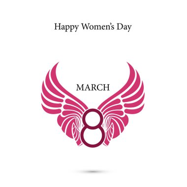 Yaratıcı 8 Mart logo vektör tasarımı ile uluslararası kadın d