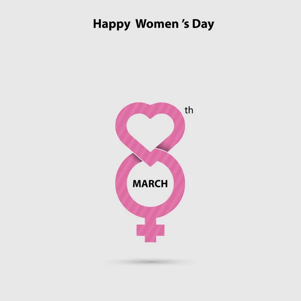 Diseño creativo del vector del logotipo del 8 de marzo con d internacional de la mujer — Vector de stock