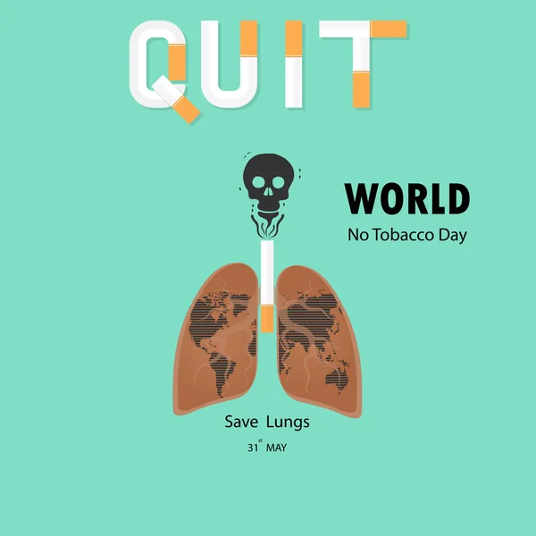 肺和香烟图标与戒烟矢量标志设计 tem — 图库矢量图片