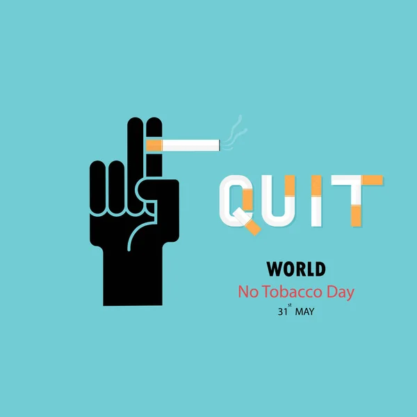 Menschliche Hände und cigarette.quit Tabak Vektor Logo-Design templa — Stockvektor