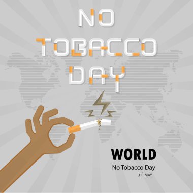 İnsan eli ve istifa tütün vektör logo tasarım şablonu ile kırık sigara simgesi. 31 dünya hiçbir tütün gün olabilir. Hiç sigara Day.No tütün gün farkındalık fikir Campaign.Vector illüstrasyon.