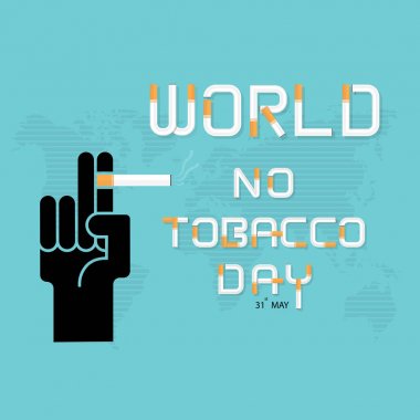 İnsan eli ve sigara. Tütün vektör logo tasarım şablonu çıkın. 31 dünya Hayır tütün günü kavram olabilir. Smoking.No sigara Day.No tütün gün farkındalık fikir Campaign.Vector illüstrasyon durdurmak.