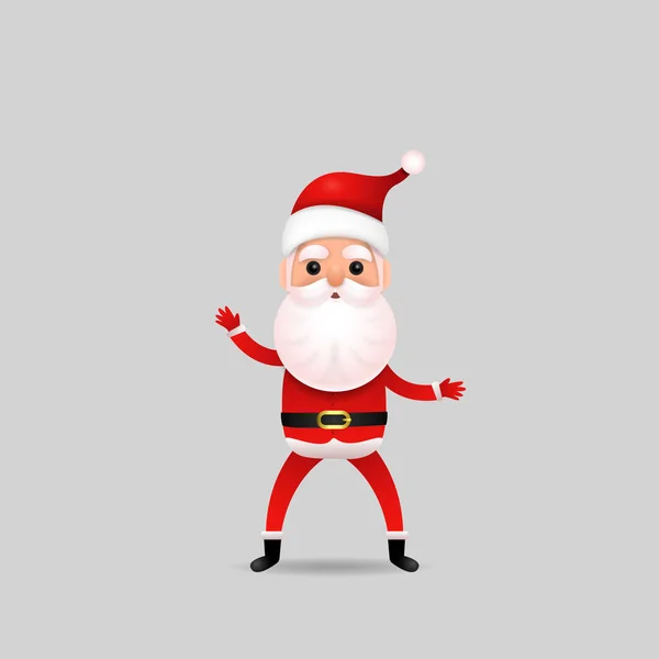 Engraçado feliz personagem Papai Noel no fundo. Feliz Natal! — Vetor de Stock
