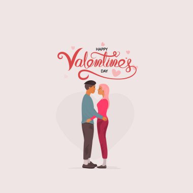 Erkek ve Kadın ikonu. Kalp şeklinde romantik bir çift. Mutlu Valenti.