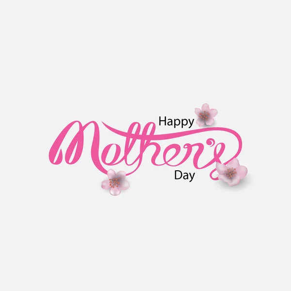Feliz Dia Das Mães Caligrafia Com Flor Fundo Happy Mother — Vetor de Stock