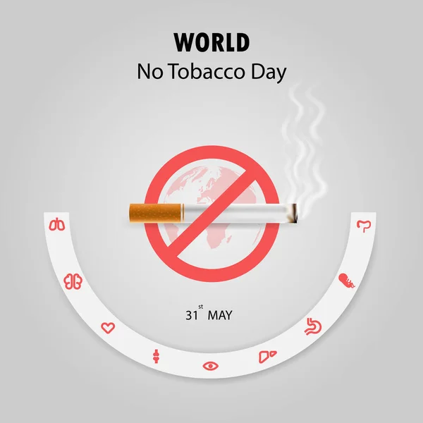 Weltnichtrauchertag Infografik Hintergrunddesign Weltnichtrauchertag Typografische Gestaltungselemente Mai Weltnichtrauchertag Smoking Day — Stockvektor