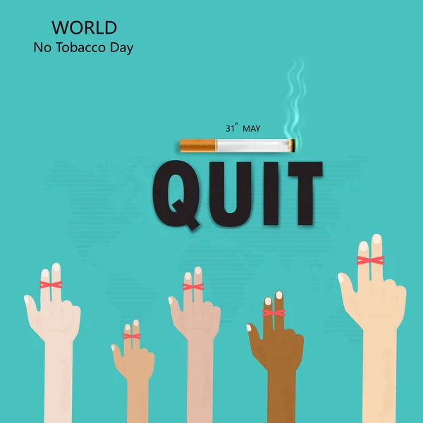 Menselijke Handen Sigaretten Quit Tobacco Vector Logo Ontwerp Template Mei — Stockvector