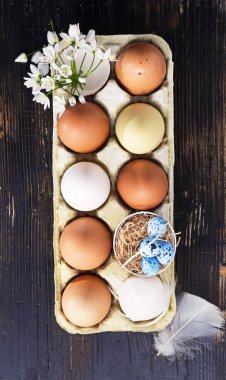 Paskalya yumurtası ve çiçekleri 