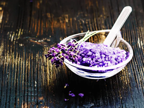 Ingrediënten voor lavendel spa — Stockfoto