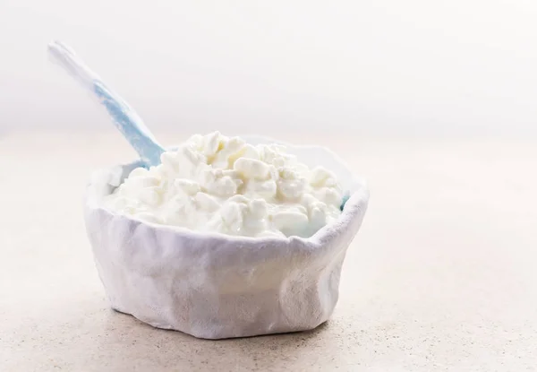 Homemade cottage cheese — Stock Photo, Image