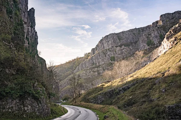 Cheddar Boğazı Ndan Geçen Yol — Stok fotoğraf