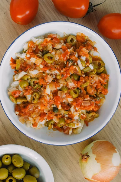 Bacalao Vizcana Estilo Mexicano Plato Tradicional México Por General Come —  Fotos de Stock