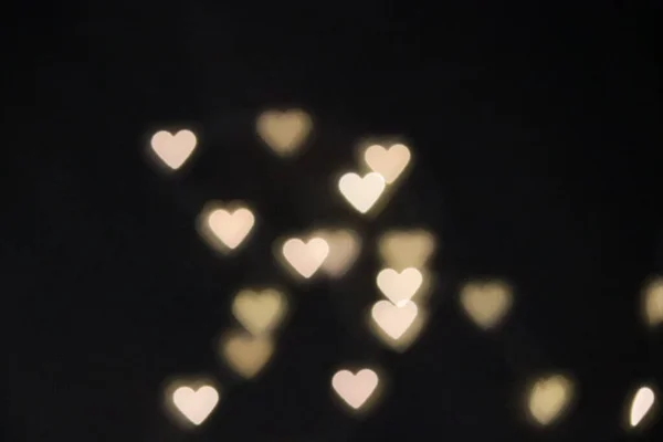 Blur Heart Bokeh Light Abstract Background Overlay — Stock Photo, Image