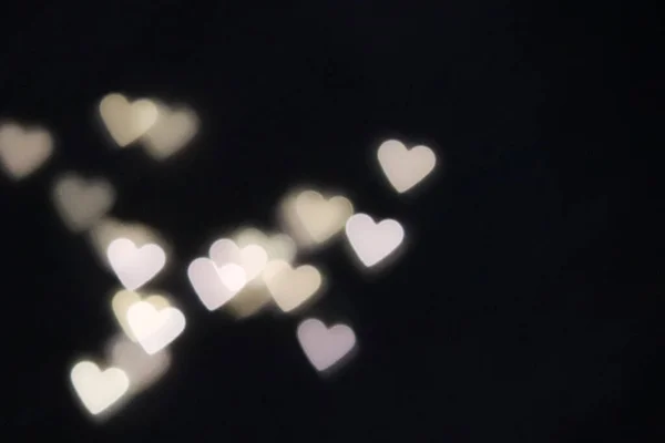 Blur Heart Bokeh Light Abstract Background Overlay — Stock Photo, Image