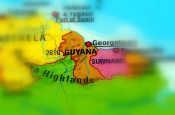 Guyana, officially the Co-operative Republic of Guyana (selective focus)