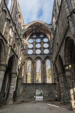 Villers Abbey abbaye de Villers is an abandoned ancient Cisterci clipart