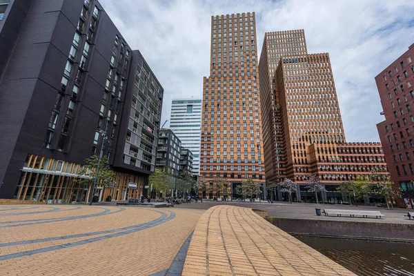 Amsterdam September 2019 Glazen Torengebouwen Het Financiële Centrum Van Stad — Stockfoto