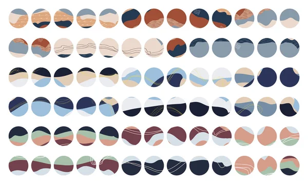 Büyük küme vektör vurgulama kapakları. Sosyal medya hikayeleri için yuvarlak şablonlar. Blogcular için model