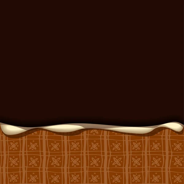 Dark Chocolate Background White Cream Pattern Decorating Cakes Eclairs Cupcakes Stock Illustration