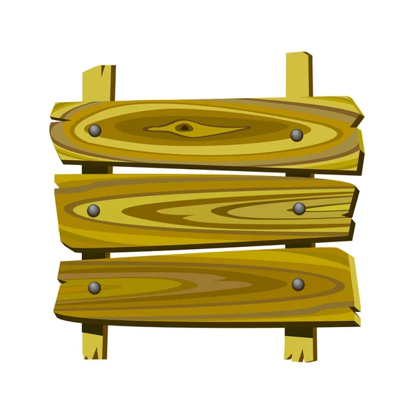 Houten Informatie Geel Bord Gemaakt Van Ruwe Planken Met Klinknagels — Stockvector