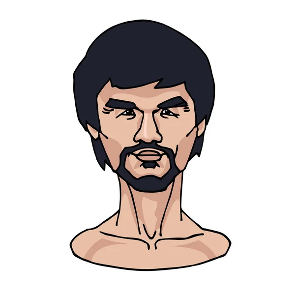 Portré Híres Filippínó Bokszoló Lyukasztó Manny Pacquiao Egy Mosoly Avatar — Stock Vector