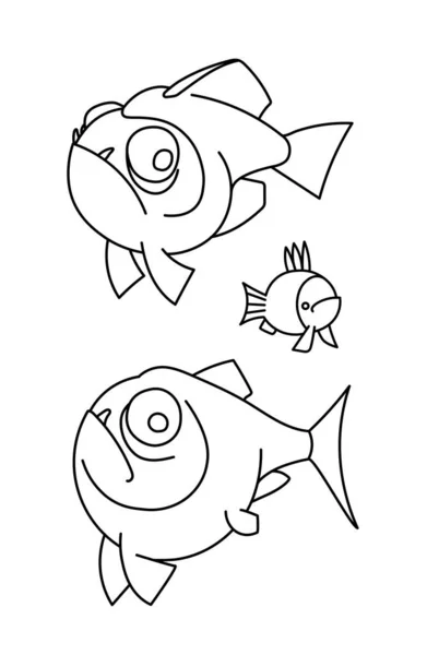 Conjunto Peixes Piranha Com Presas Predadores Rio Ícone Logotipo Emblema —  Vetores de Stock