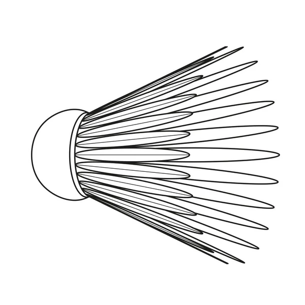Navicella Singola Semplice Badminton Attrezzature Sportive Logo Emblema Illustrazione Vettoriale — Vettoriale Stock