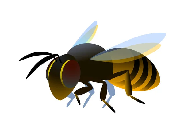 Abeja Logotipo Emblema Símbolo Unidad Colectiva Ilustración Vectorial Color Aislada — Vector de stock