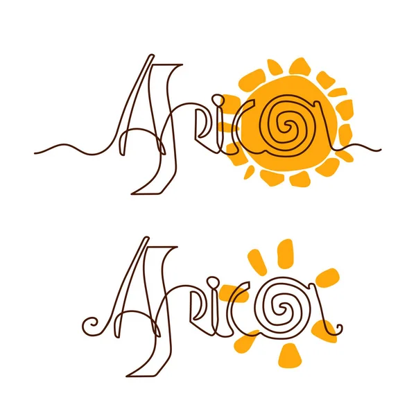 África Inscrição Letras Tradicionais Africanas Para Logotipo Banner Cartazes Viagem —  Vetores de Stock