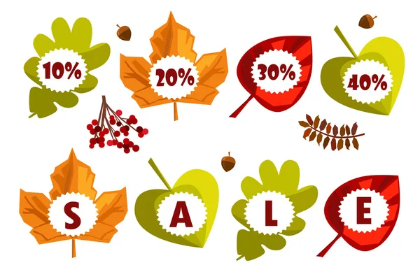 Ikonen für den Herbstverkauf — Stockvektor
