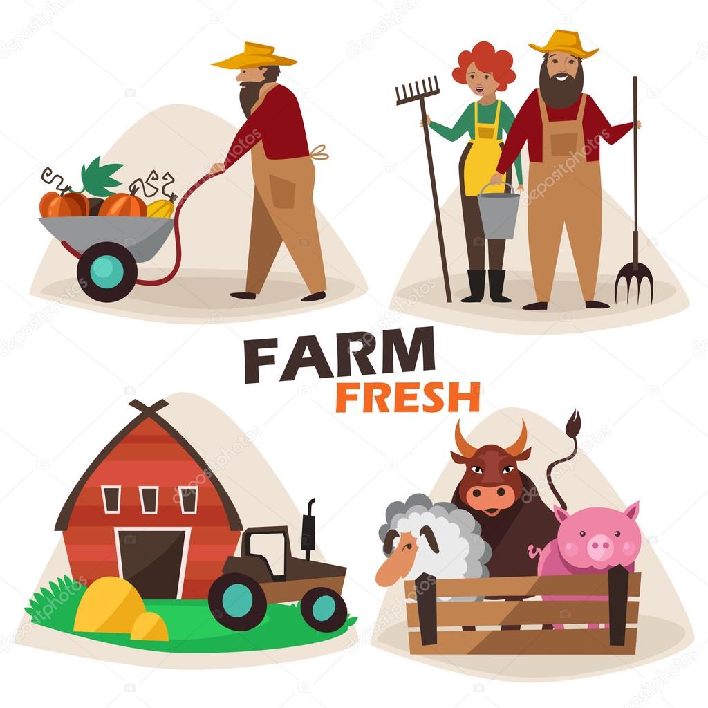 farming icons set
