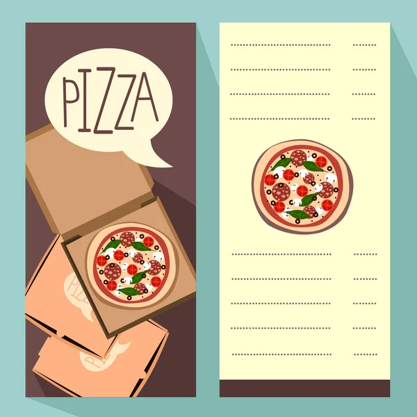 Pizza sjabloon folder — Stockvector
