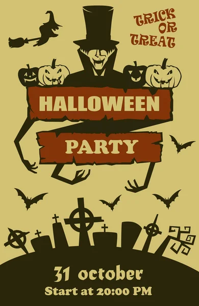 Banner zur Halloween-Party — Stockvektor