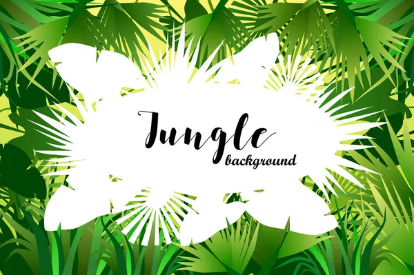 Plantes de jungle avec inscription — Image vectorielle