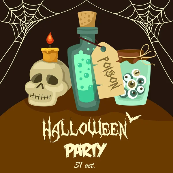 Convite para a festa de Halloween — Vetor de Stock