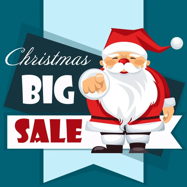Poster template for Christmas sales.Santa Claus. — Stock Vector