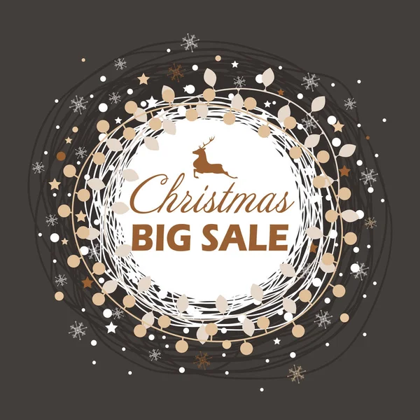 Christmas sale. beautiful card — Stock Vector
