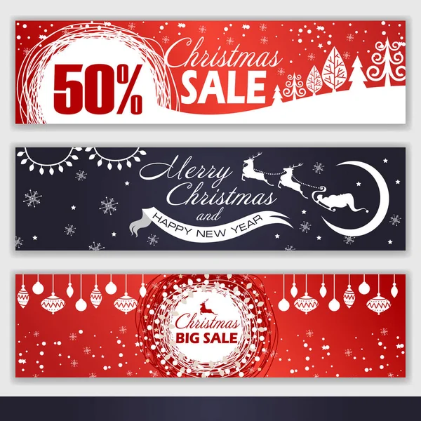 Készlet-ból Karácsony bannerek eladó — Stock Vector