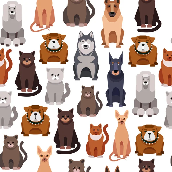 Симпатичные кошка и собаки — стоковый вектор