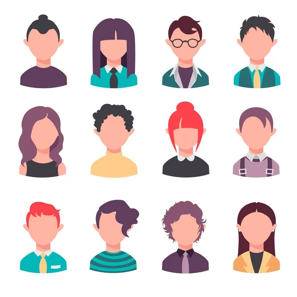 Set of people faces — Stock Vector
