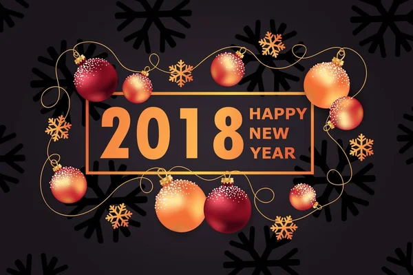 2018 New Year Vector Illustration Background — Stock Vector