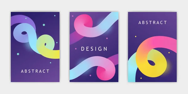 Set Abstract Design Banners Gradient Vector Illustration — Stock Vector