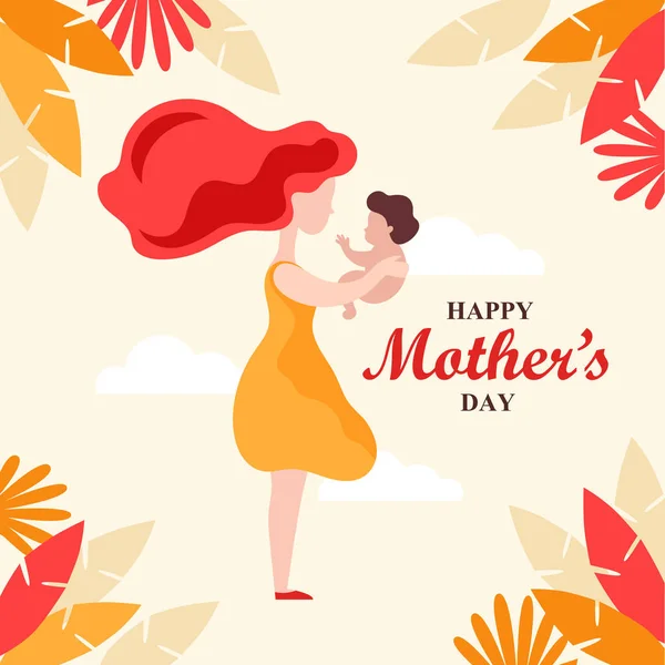 Happy Mother's day illustration. holiday. greeting card template. vector cartoon illustration