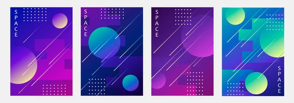 Set Abstract Space Templates Banner Flyer Card Cover Poster Brochure — Stock Vector